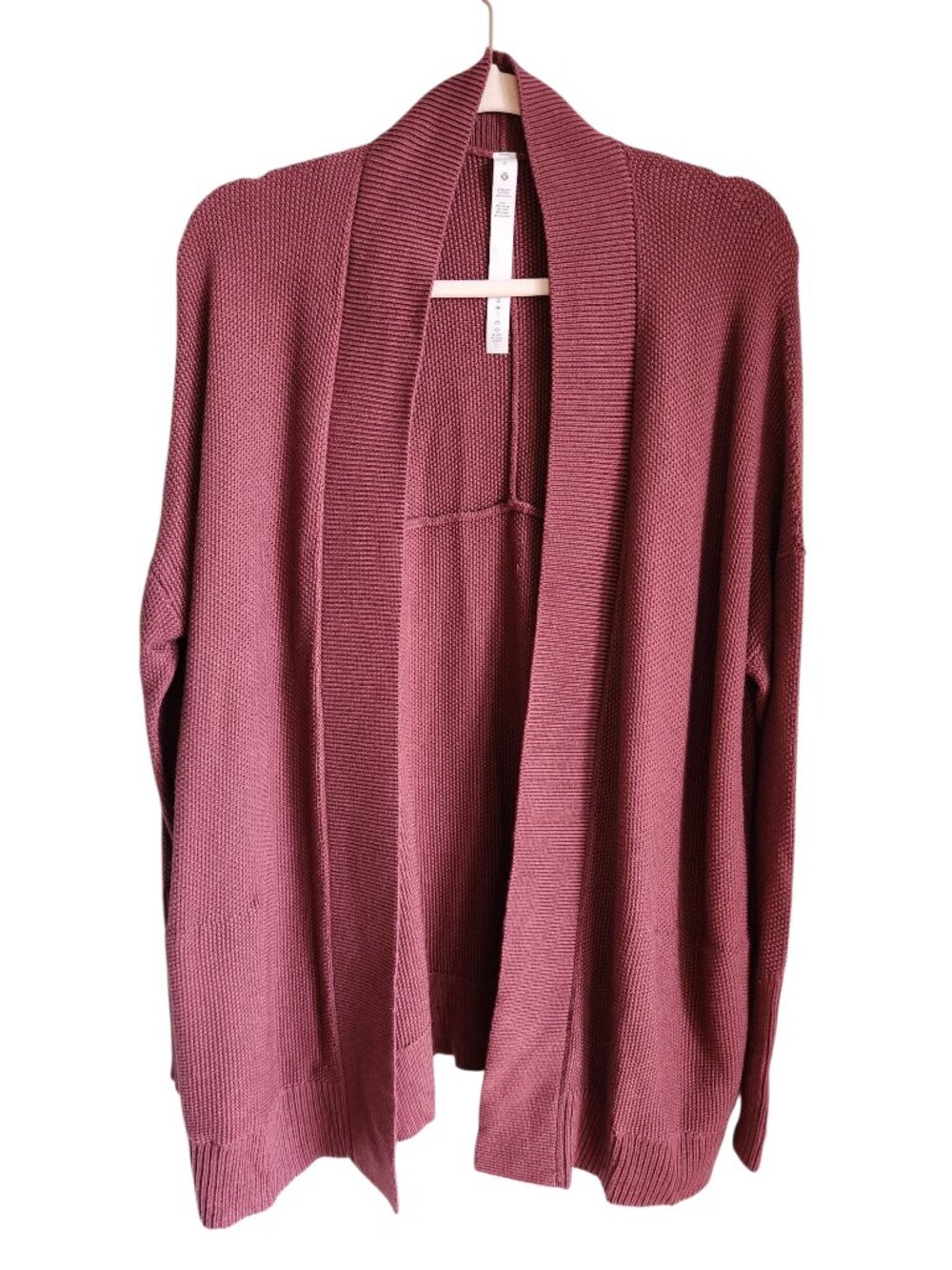 Lululemon Sweater Women's 6 Red Cardigan Cashlu Drop Shoulder Knit Wrap Pockets